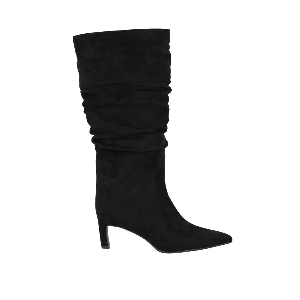 Time and Tru Women's Faux Suede Slouch Boots with Kitten Heels Black Sz‎ 8.5 NWT